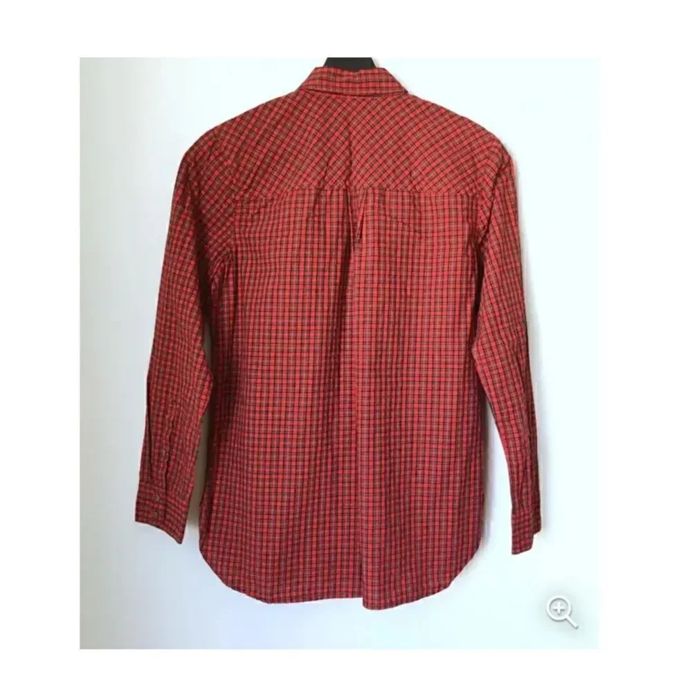 J.Crew Red Embellished Plaid Button Down